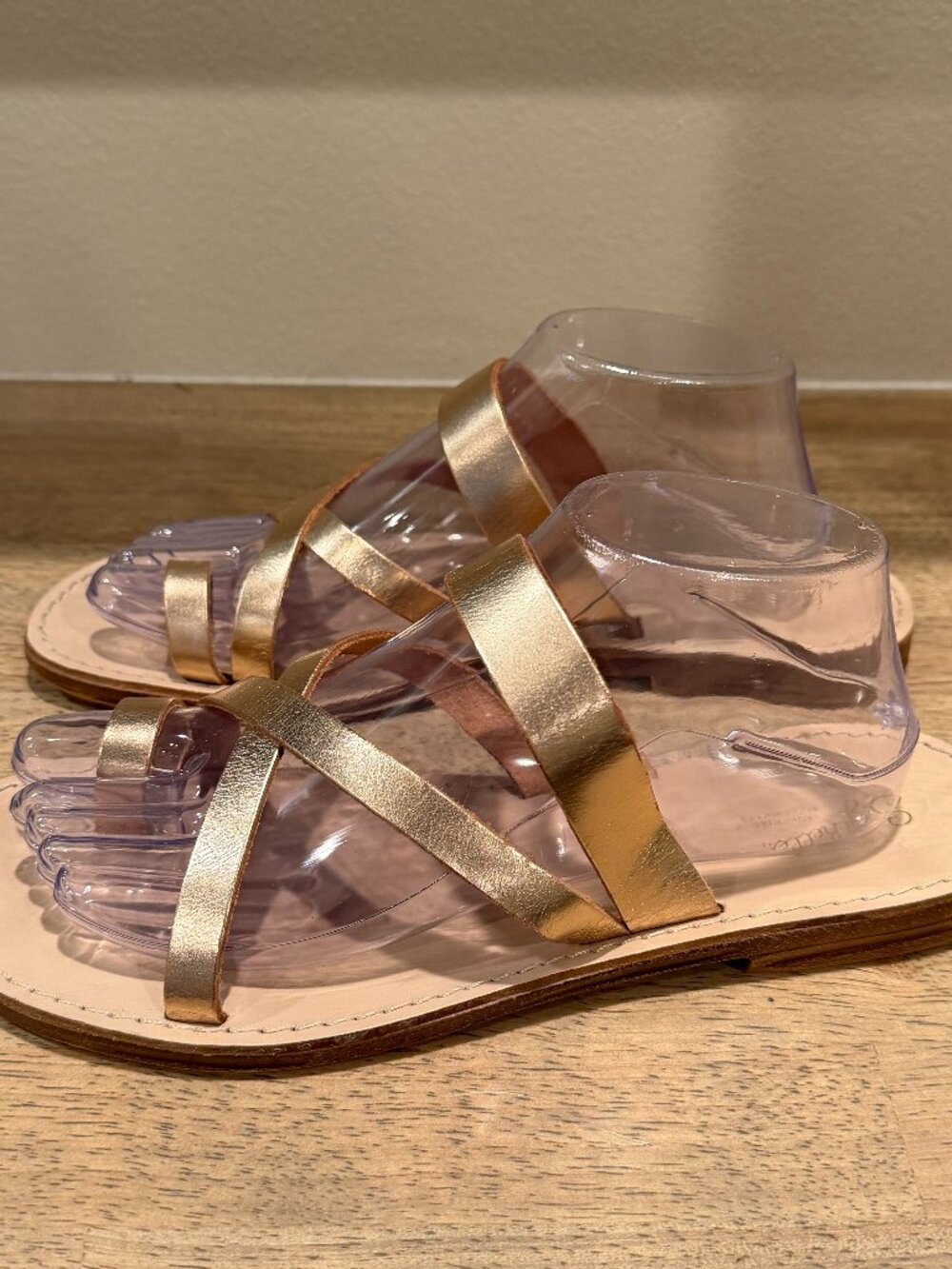 Seychelles Gold Strappy Sandals Women's Size 9.5 Boho Metallic Dressy